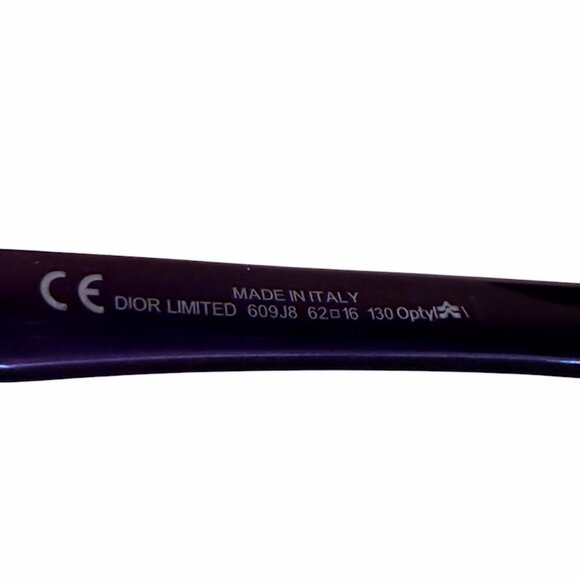 CHRISTIAN DIOR Limited Edition 609-J8 Purple Sun Crystal Silver Gems SUNGLASSES - Picture 12 of 13